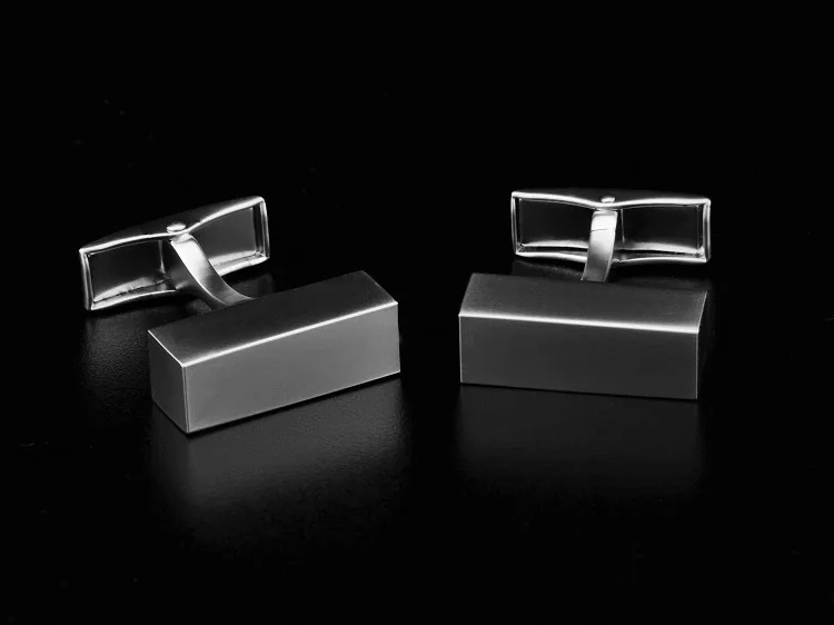 SPARTA White steel plated + high quality metal  frosted cuboid cufflinks + free shipping !!! High quality metal cufflinks F