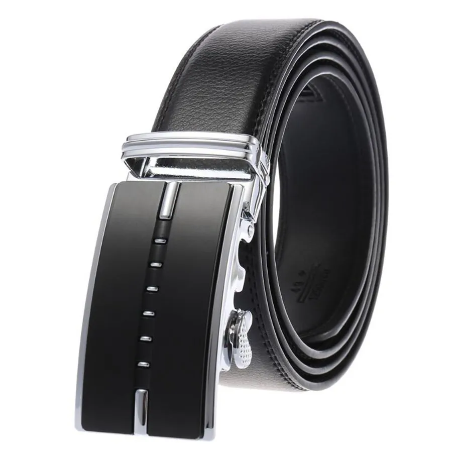 

Men's Leather Belt Automatic Alloy Buckle 35mm Ratchet Belt more Style Buckle Belt