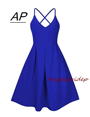 Angelsbridep Zomer Strand Cocktail Jurk 2021 Sexy Spaghetti Criss-Cross Robe Cocktail Elegante Vestido Coctel Plus Size