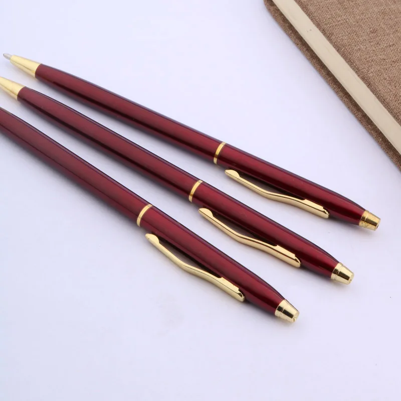 Penna a sfera in metallo di marca di alta qualità Penna a sfera rotante con firma in stile classico Penna a inchiostro Cancelleria Materiale