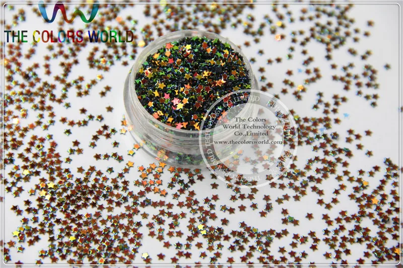 SSW123-111 Sequins Stars shape Magical Bullion Olive Green Color accessory  for nail  Art or DIY deco 1pack=50g