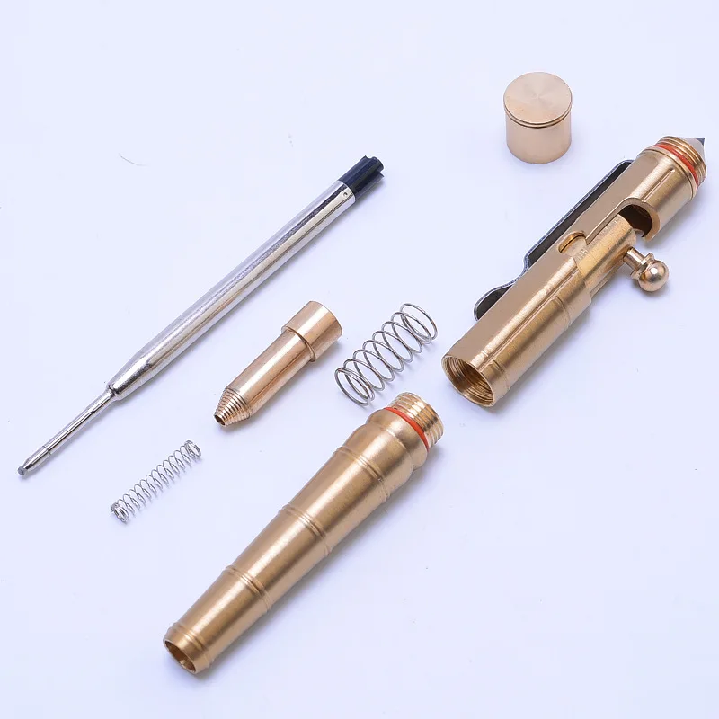 Creative Brass Tactical Pen Self Defense Tool Emergency Glass Breaker For Outdoor Camp EDC Tool Business Collectible Pen Gift