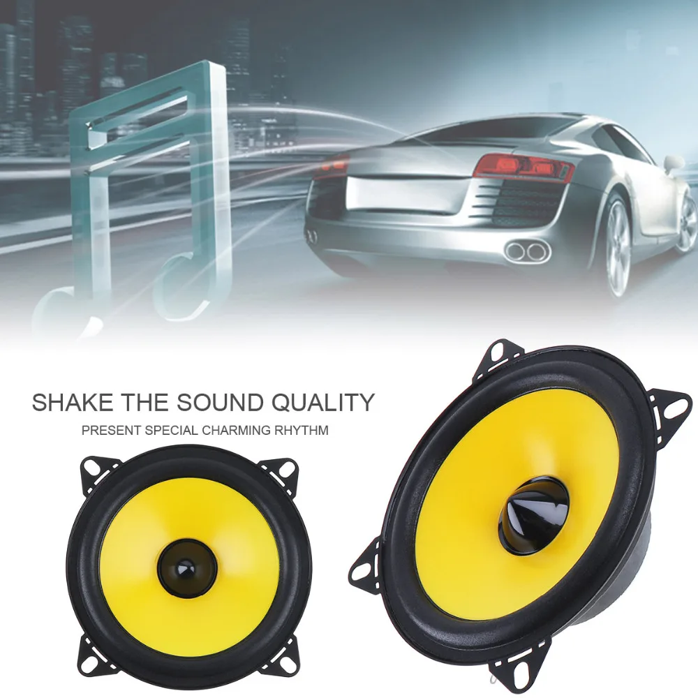 2pcs Universal Car Coaxial Speaker 4 inch 60W 2 Way 4 ohm Automobile Loudspeaker Full Frequency Auto Stereo Audio Loud Speaker