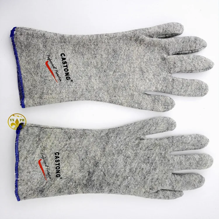 CASTONG high temperature resistant gloves GKKK35-33 fireproof gloves 300 safety degree of gray glove