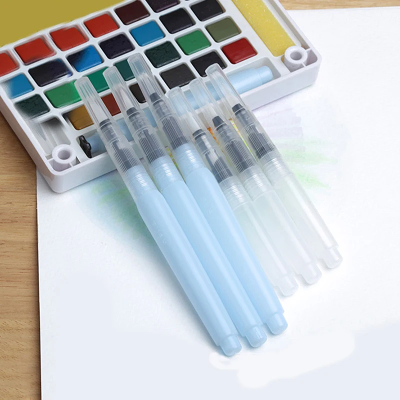 3PCS Watercolor Brush pen Art Markers Water Tank Round Soft Brush Pen Set Calligraphy Drawing Pen Beginner gift S/M/L