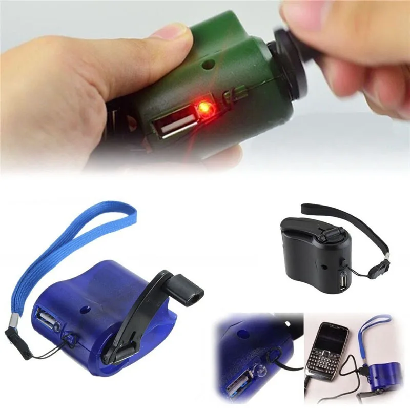 Charger USB Charging Emergency Hand Crank Power Dynamo Portable For Outdoor Mobile Phone 8899