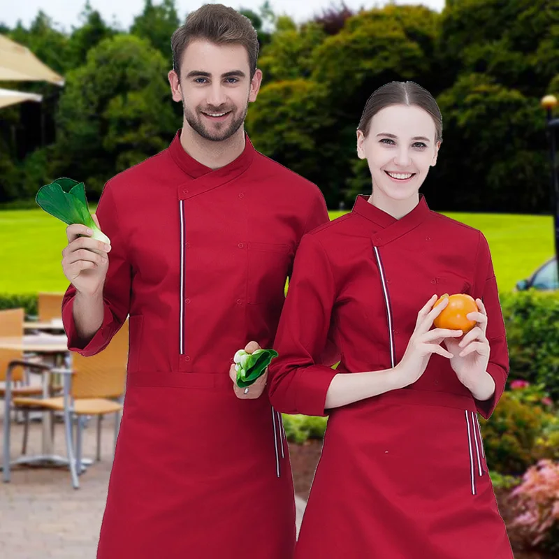 Nieuwe Chef Uniform Lange Mouwen Hotel Kantine Restaurant Werkkleding Mannelijke Keuken Uniform Cake Chef Winter Kleding B-6266