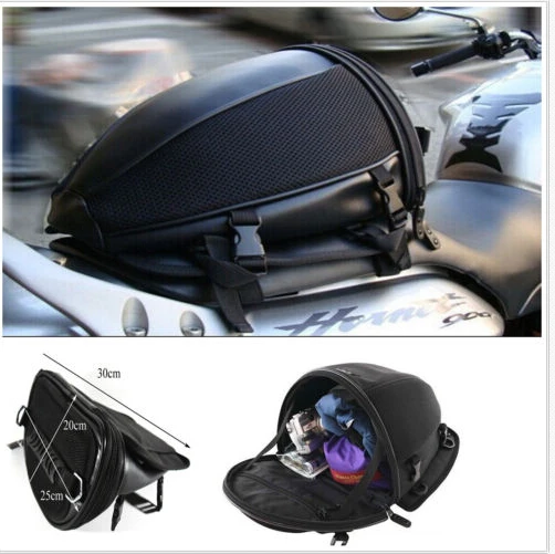 Motorcycle Bike Waterproof Back Seat Carry Bag Luggage Tail Bag Saddlebag