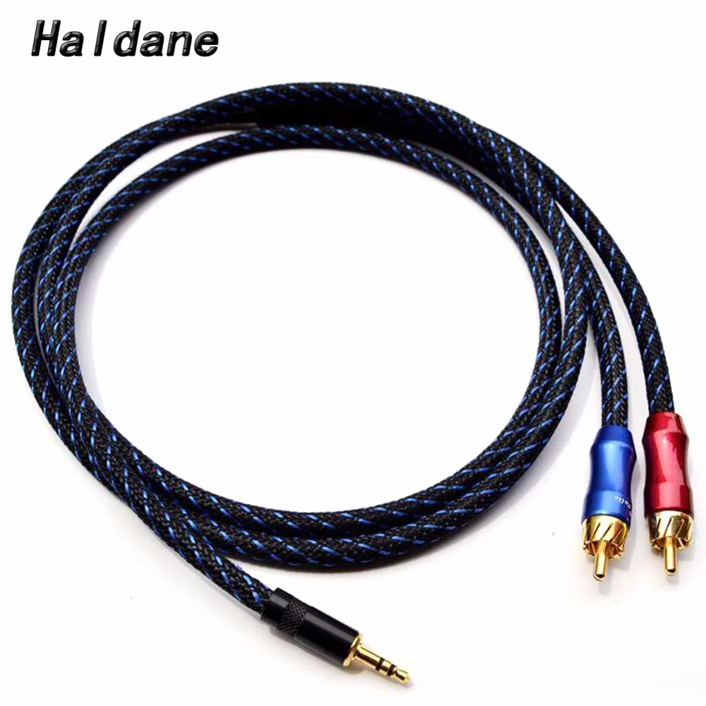 

Free Shipping Haldane 3.5mm Male to 2 RCA Male Audio Adapter Cable 5N 99.99% OFC copper Audio Cable