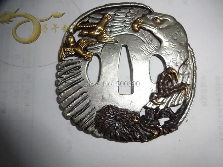 A Suit Of Copper Tsuba Guard for Japanese Samurai Sword Katana W/ Eagle @2033