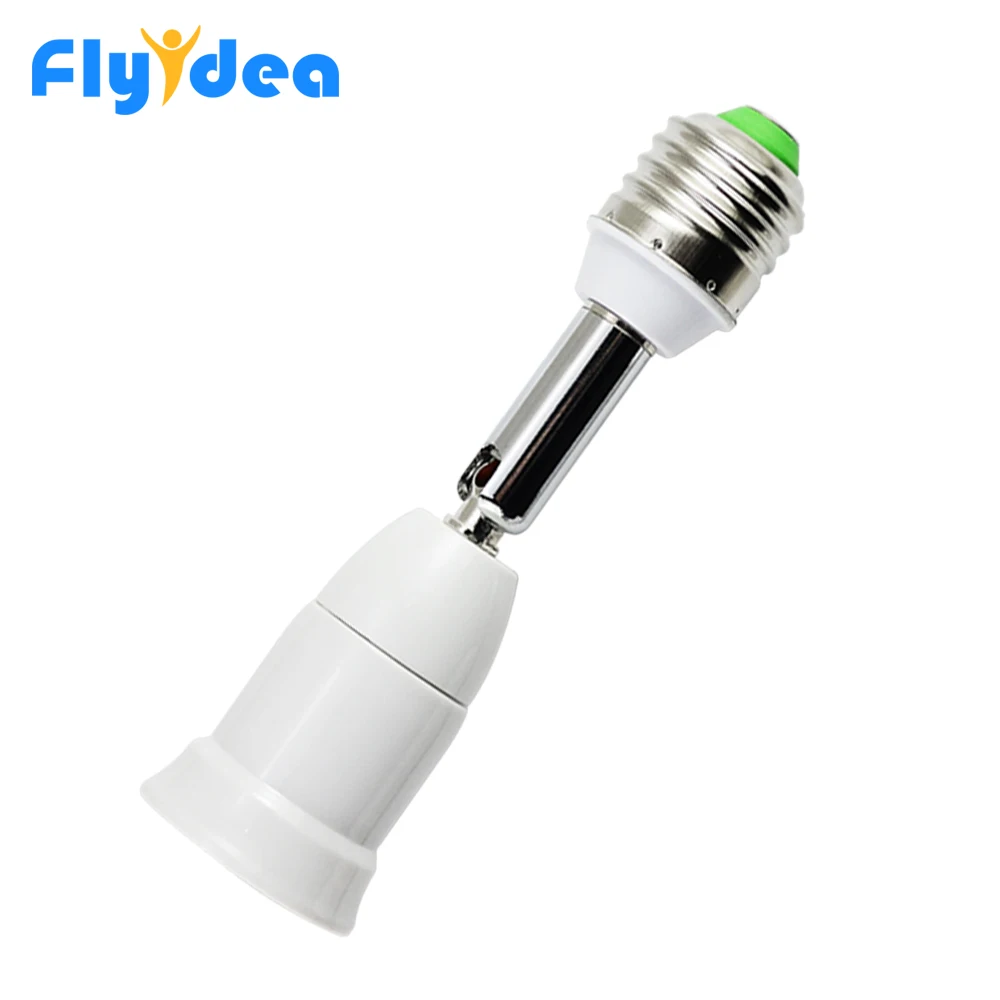 E27 to E27 LED New Flexible Lamp base Bulb Socket PC+ aluminum White With 10CM Extension Light Holder Converters