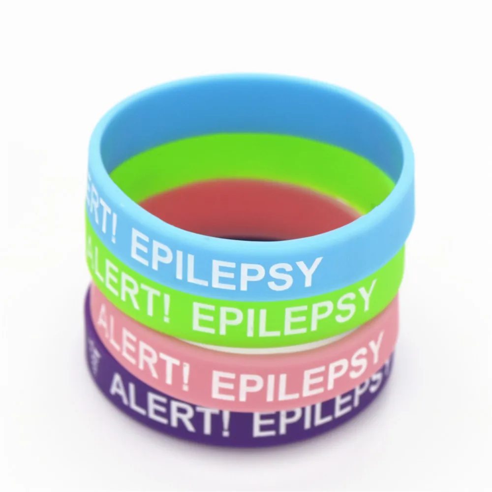 4PCS Medical Alert Bracelet Epilepsy Silicone Wristband Awareness Armband Silicone Bracelets&Bangles for Kids Gifts SH135K