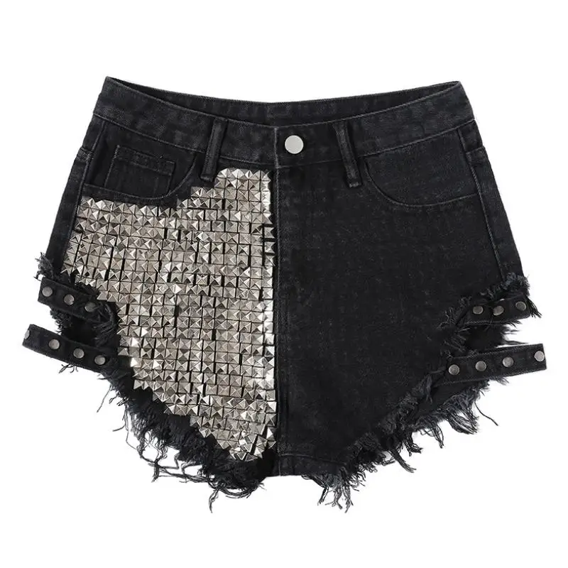 new bf rivet loose wide leg shorts women