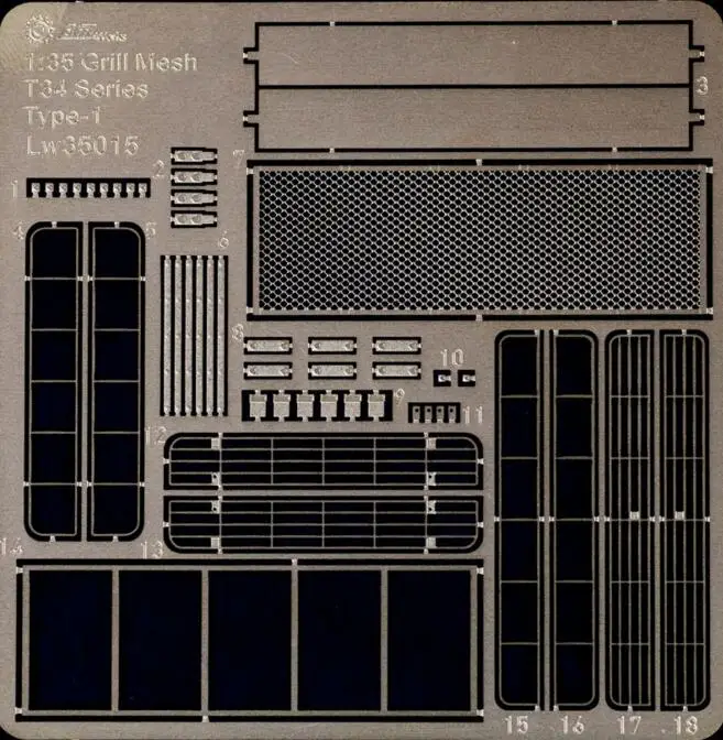 1/35 Grill Mesh for T-34 Type I Model's Accessory