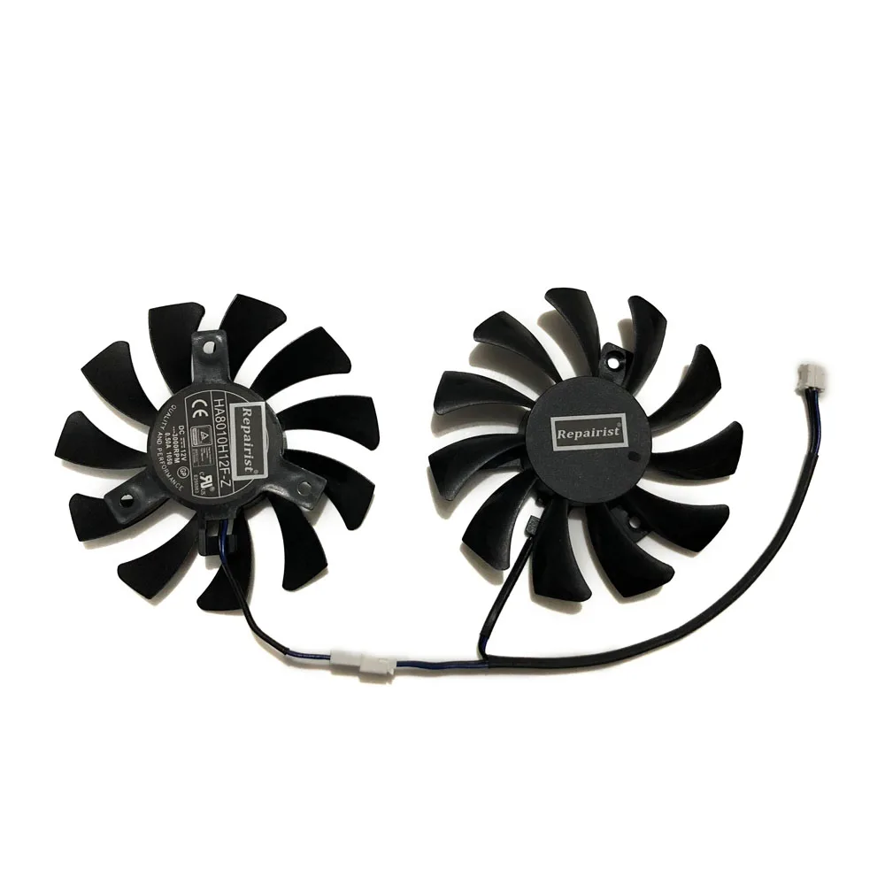 

2Pcs/Set,75MM,2Pin,GPU Graphics Card Fan,HA8010H12F-Z,For MSI N GTX 750 N750Ti-2GD5TOCV1 N750Ti-2GD5OC,For MSI CMP 30HX MINER XS