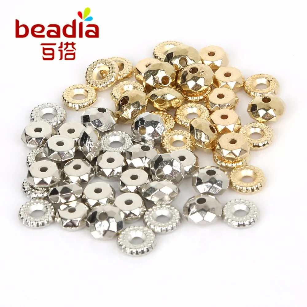 Plastic CCB Beads 5/6/7/8/11mm Diameter mix shape Rhodium/KC Spacer Beads DIY Fashion Jewelry Bracelet