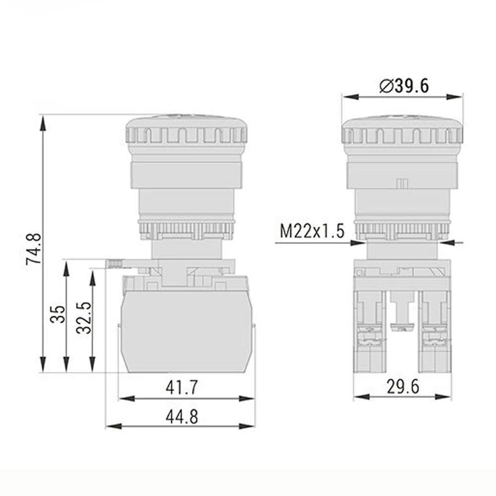 KEDU HY57B Di Arresto di Emergenza Push Button Switch Industriale Interruttori a pulsante per Macchinari e Attrezzature 2NC 125 V/250 V/ 400V 18/12/8A