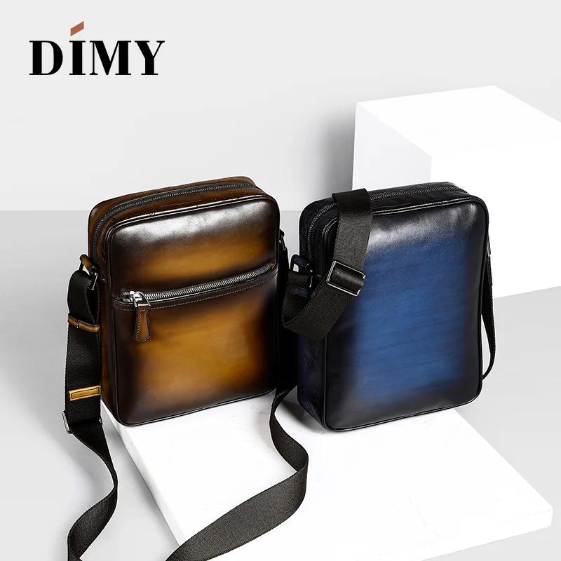 DIMY Messenger Bags Vintage Men Shoulder bag Genuine Leather Mens Crossbody Bags for Messenger men Leather bags Handbags