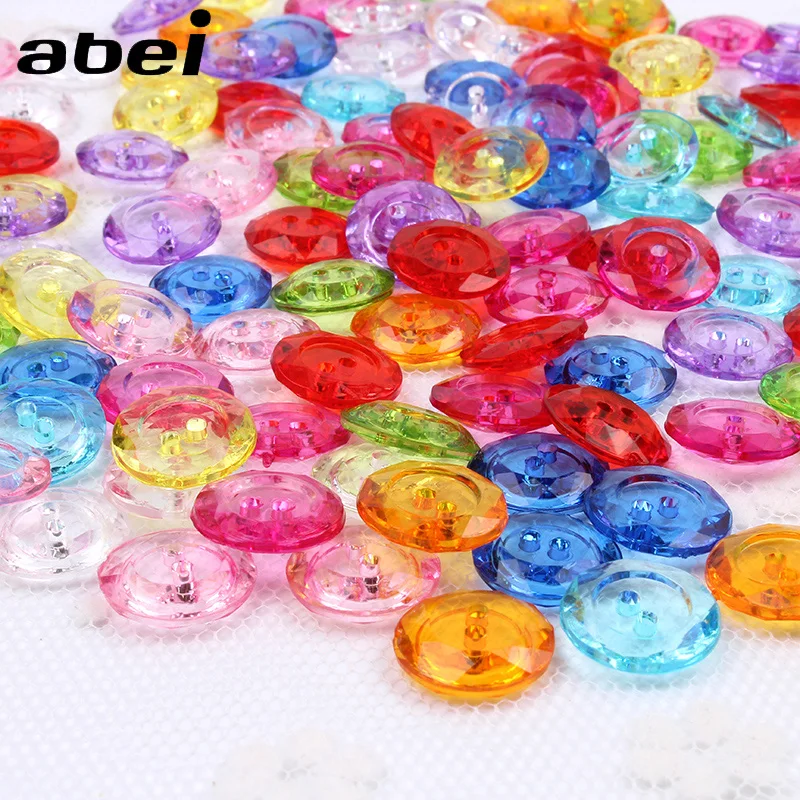 50/100pcs 13mm colori bottoni in resina plastica 2 fori bottone tondo in cristallo indumenti fatti a mano materiale cucito fai da te abbigliamento