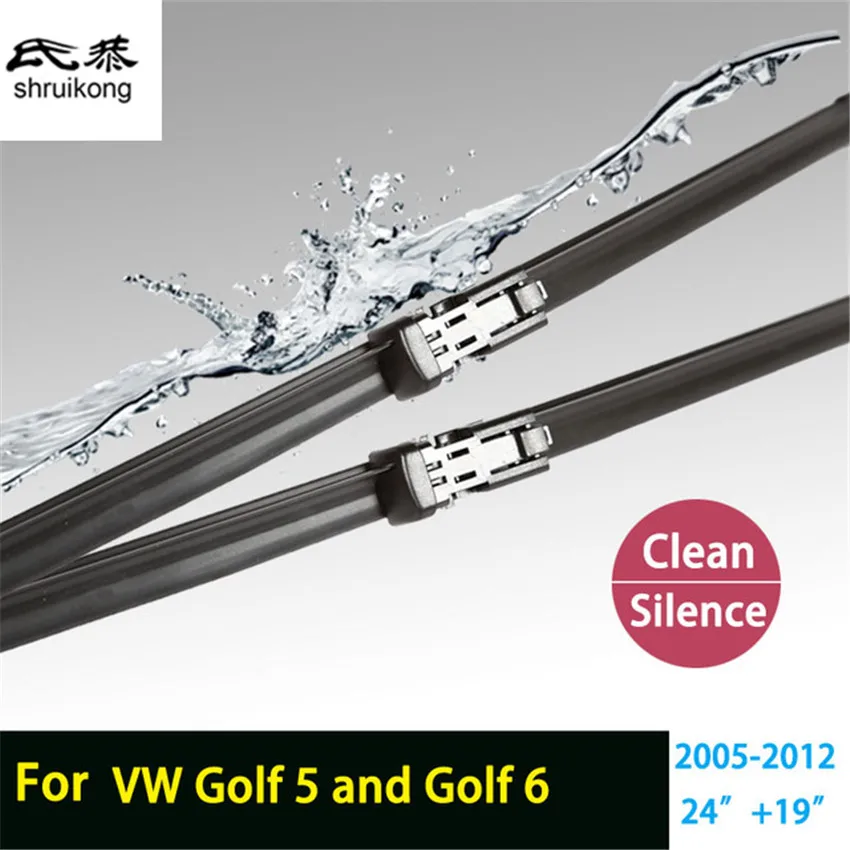 Free shipping stickers Wiper blades for VW Volkswagen Golf 5 6 Mk5 Mk6 (2006-2012) 24