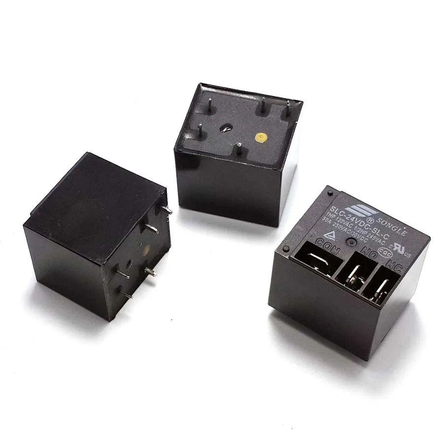 5pin 24V 30A 3 wide feet sealed relay Songle brand large current relay 1NC 1NO for automobile, car relay