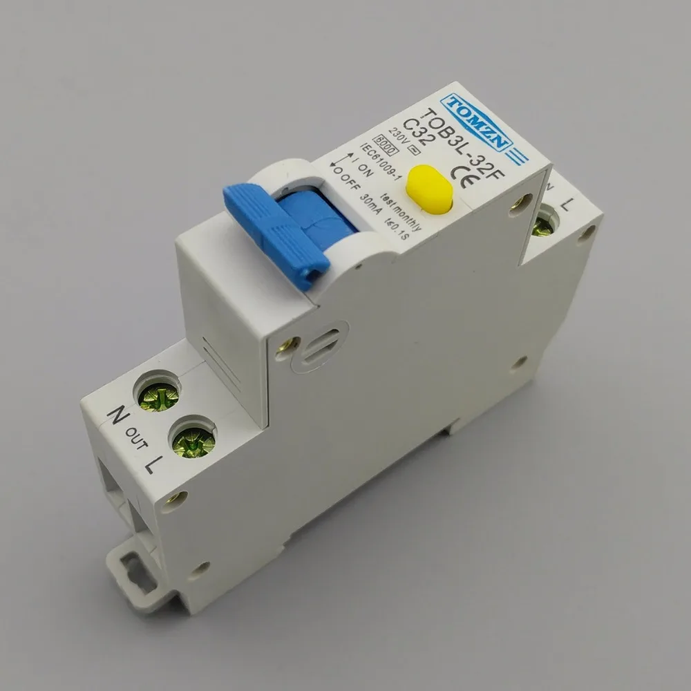 18MM RCBO 32A 1P+N 6KA Residual current differential automatic Circuit breaker with over current and Leakage protection