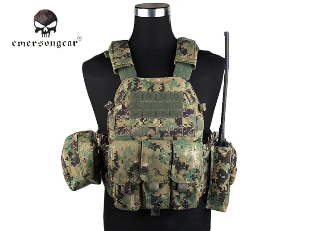 Emersongear LBT6094A Style Tactical Vest with 3 Pouch Airsoft Military Combat Vest AOR2 EM7440F