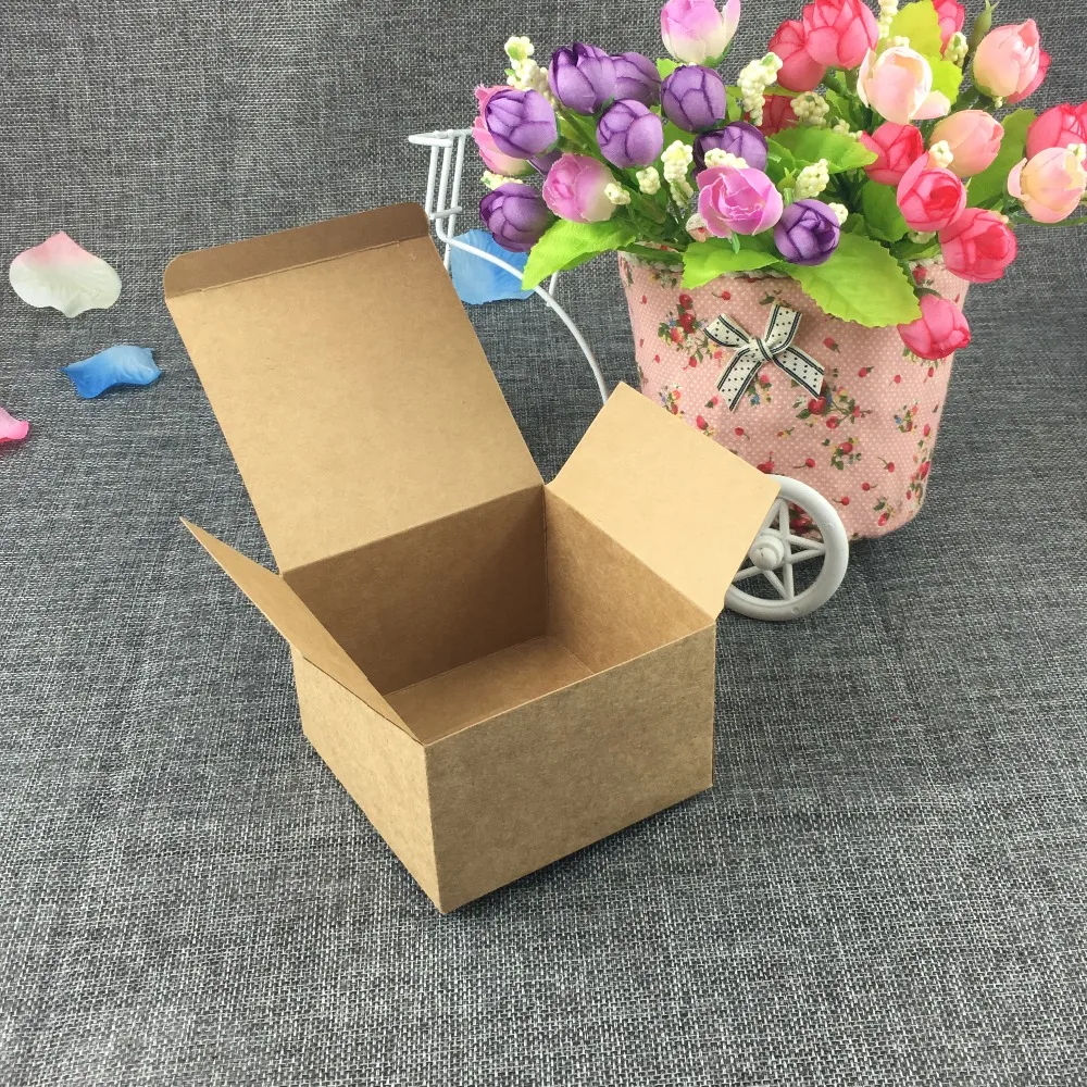 50PCS/Lot Kraft Gift Box Brown Candy Boxes Blank Jewelry Box DIY Handmade Box For Jewelry/Cake/Candy/Gifts/Toys/Craft/Handicraft