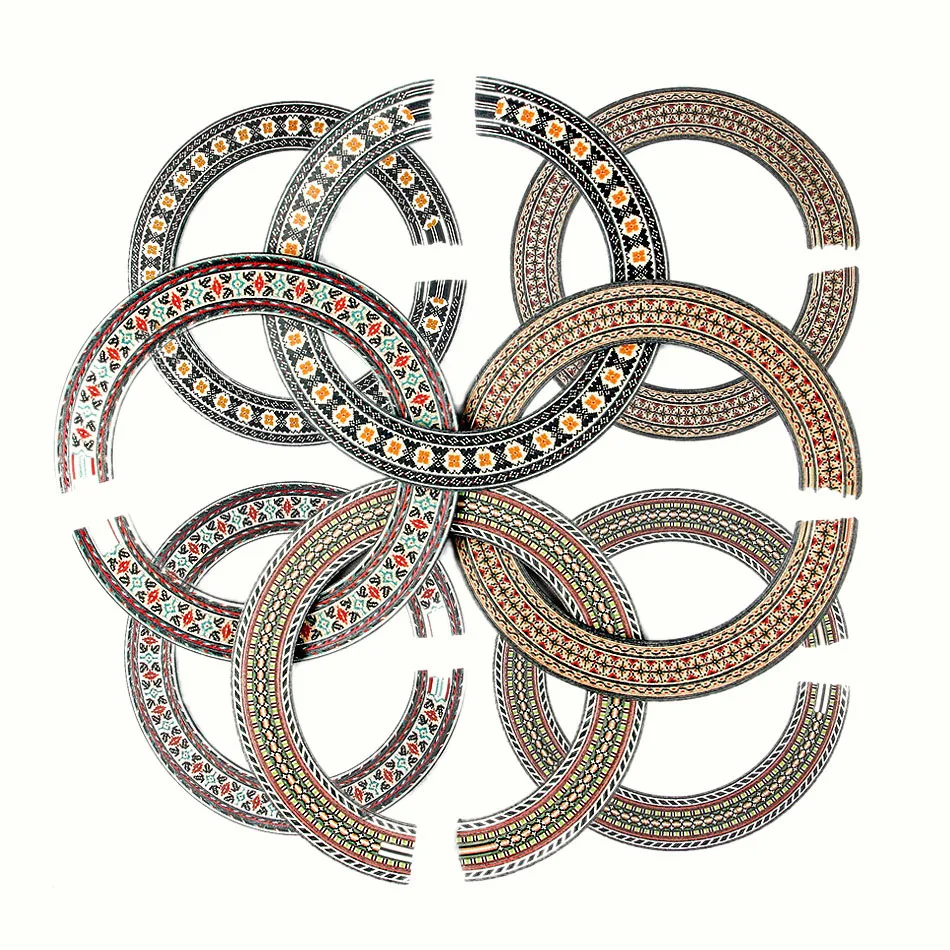 BATESMUSIC Guitar accessories Guitar soundhole sound hole rosette inlay Guitar Accessories Guitar Decoration 10 pieces/lot Maple