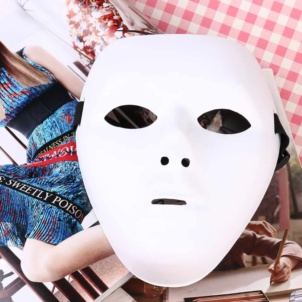 White JabbaWockeeZ Face Mask Halloween Hip-Hop GHOST DANCE  Performances Mask