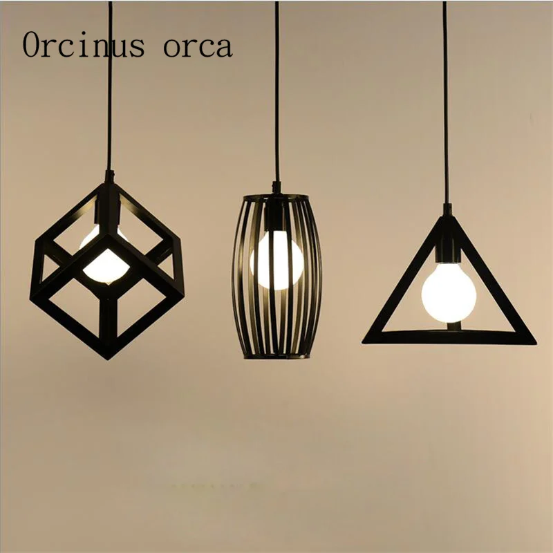 Nordic restaurant lights three creative clothing shop window bar bedroom single head small hanging lamps