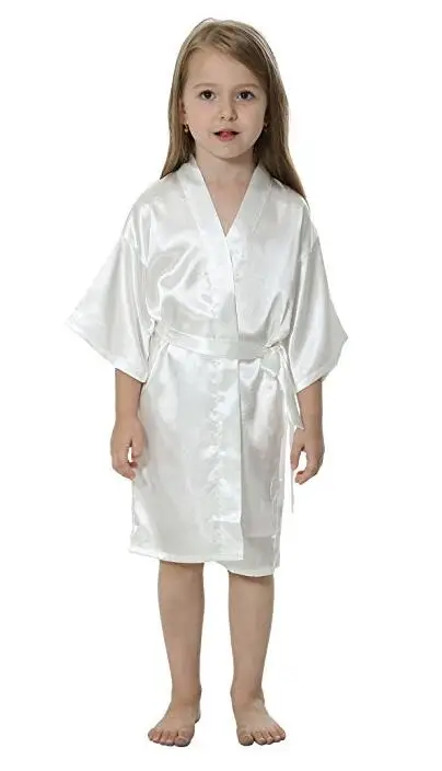 

B16811 2017 Hot Sale Silk Kid Robe Kimono Robes Bridesmaid Dress Children Bathrobe Sleepwear Baby Clothes children's bathrobe