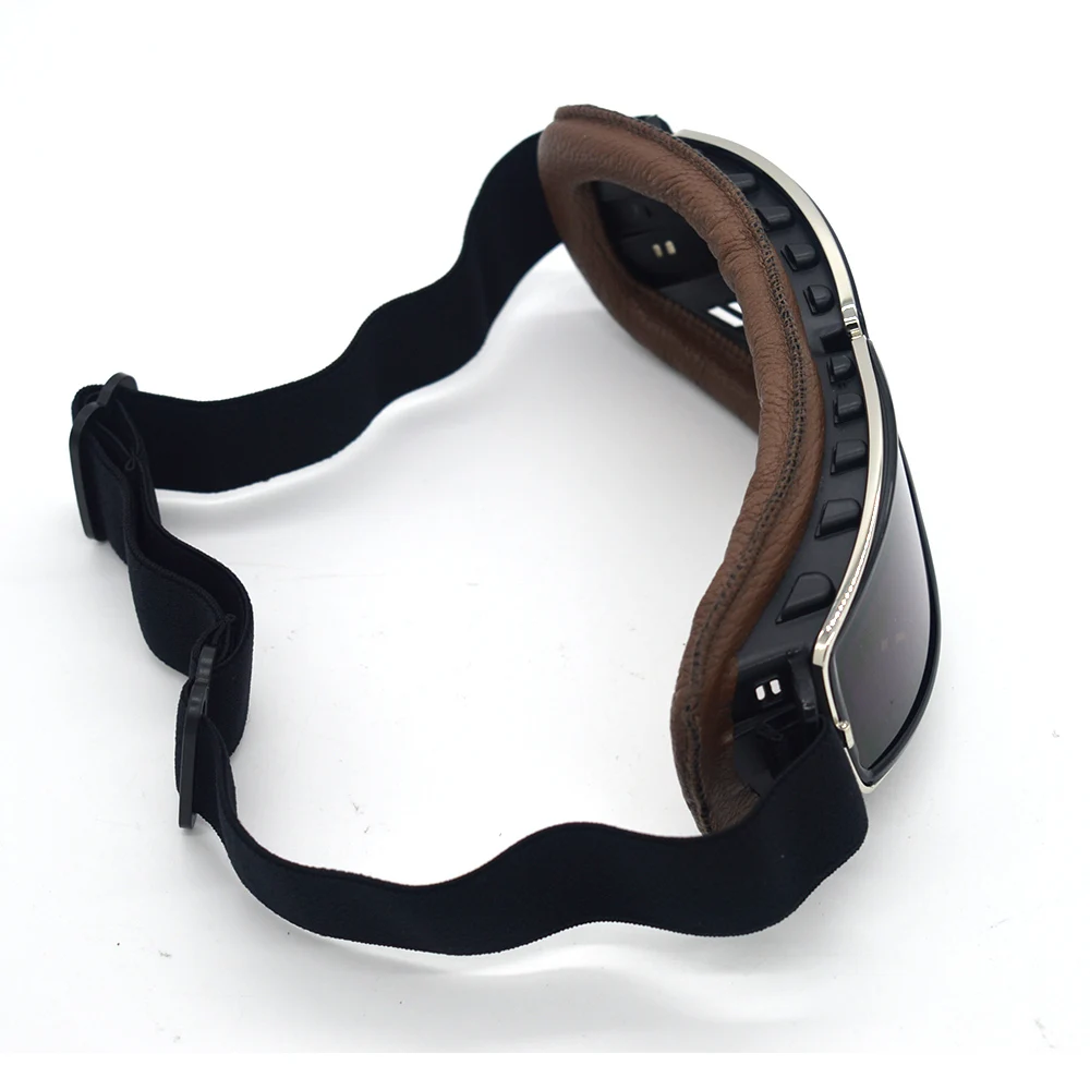 evomosa Retro Motorcycle Goggles Glasses Cruiser Vintage Leather Glasses Cafe Racer Half Helmet Goggles For Harley 2018