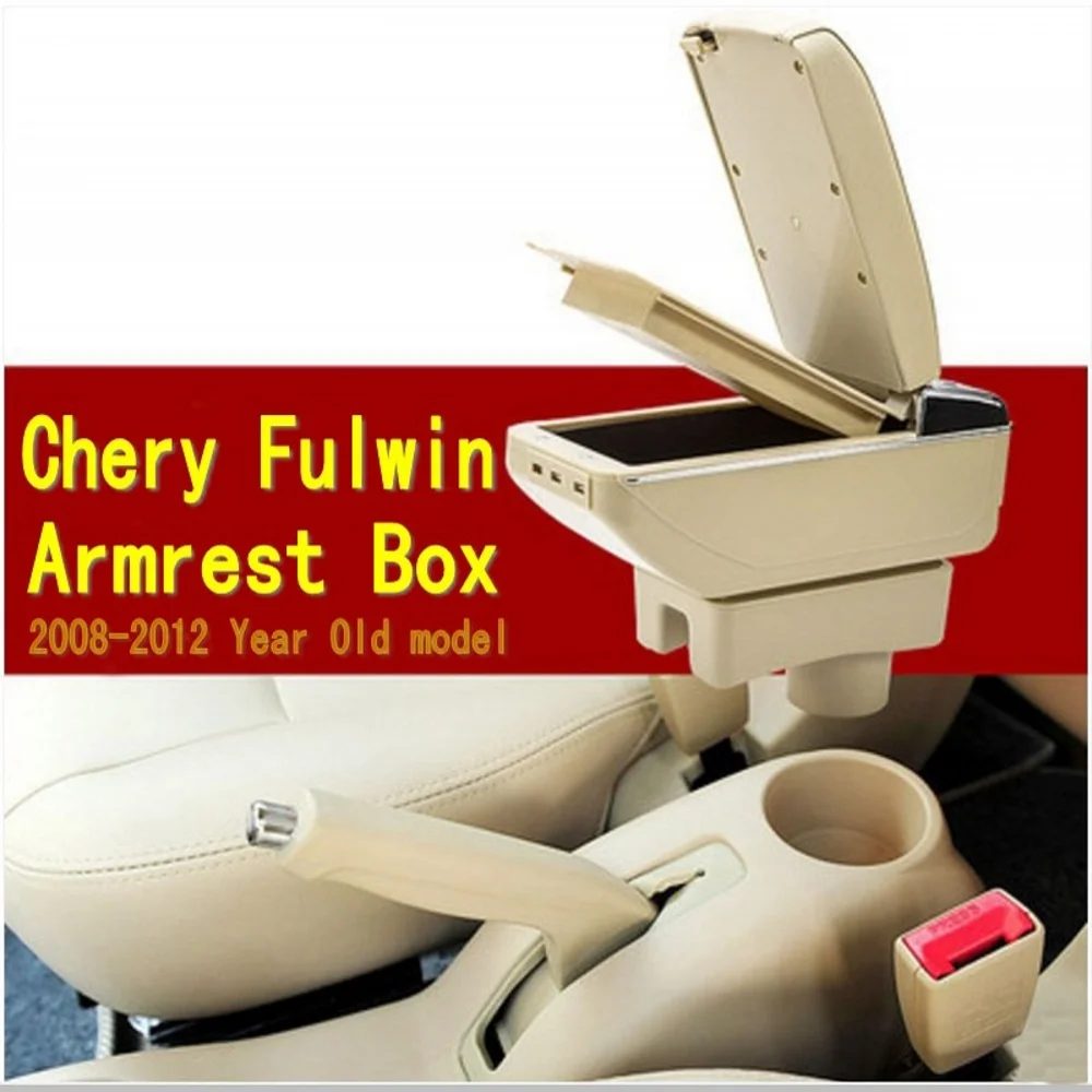 Car armrest central Store content Storage box with cup holder ashtray accessories for Chery A13 Very Celer fulwin 2 2008-2012