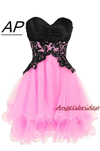 

ANGELSBRIDEP Summer Beach Graduation Dress 2021 Sexy Sweetheart Party Homecoming Dresses Black Appliques Vestidos De Graduacion