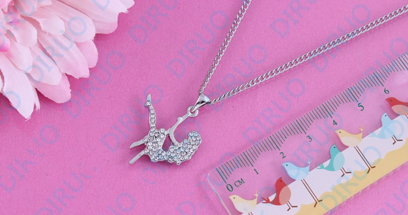 Pole dancing girls crystal necklace Christmas gift very beautiful pendant  nickel-free