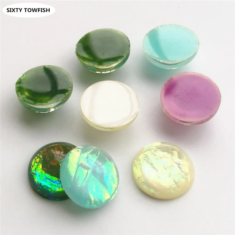 30 pcs/lot Round beads Resin Diameter 12mm Mixed Colors Cabochon Domes Flat back DIY Jewelry Finding Pendant Settings S1005