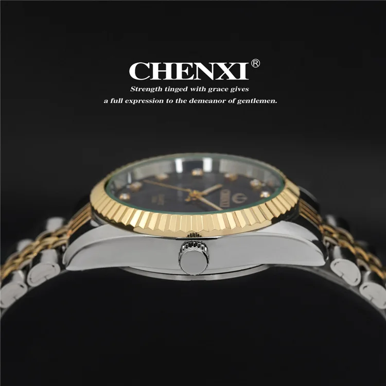 CHENXI-Waterproof Ladies' Quartz Wristwatches, Top Brand, Amantes, Casais, Homens, Mulheres, Valentine Gift, Relógio, Senhoras, 30m