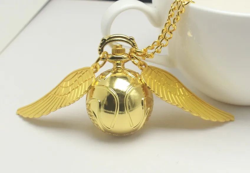 Imagem -02 - Relógio de Bolso Pingente de Bola de Pocket Golden Snitch Presentes para Crianças Colar de Quartzo Relógio Relógio Fob Bonito Relógio de Bolso Presente