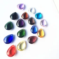 (Free Rings) 10pcs 22mm Lovely Multicolors Smooth Crystal Glass Water Drops Chandelier Pendants Crystal Beads Curtain Accessorie