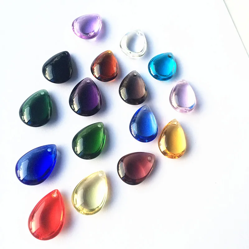 (Darmowe pierścienie) 10 sztuk 22mm piękne Multicolors gładkie szkło kryształowe krople wody wisiorki do żyrandola kryształowe koraliki kurtyny akcesoria
