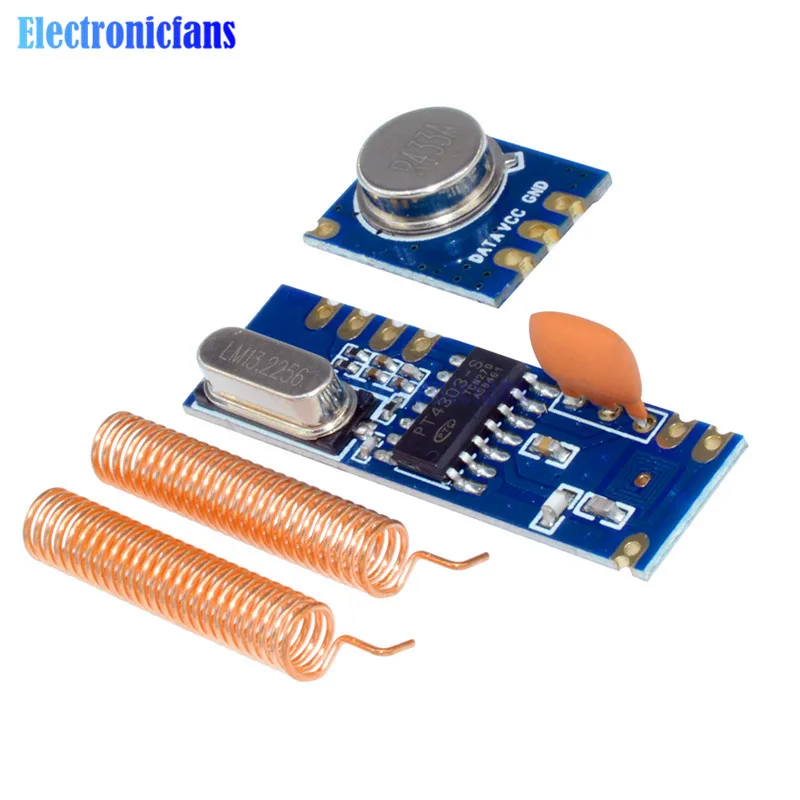 433MHz 100 Meters Wireless Module Kit ASK Transmitter STX882 + ASK Receiver SRX882 + 2Pcs Copper Spring Antenna