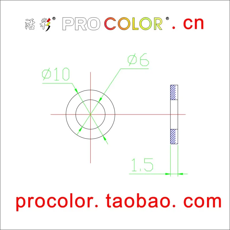 OEM custom design high quality and cheap Silicone Rubber square Flat gasket OD10 10mm diameter ID 6 6mm hole H H1.5 1.5mm thick