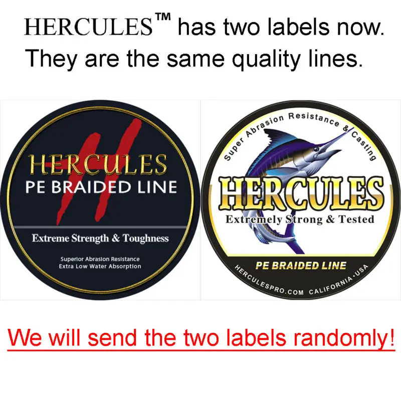 Hercules Braided Fishing Line Sea Saltwater Fishing 8 Strands Black 100M 300M 500M 1000M 1500M 2000M 100% PE Super Strong Cord