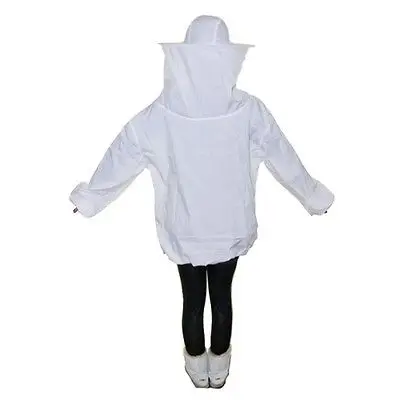 White Beekeeper Beekeeping Jacket Protective Veil Smock Bee Suit Equipment Coat