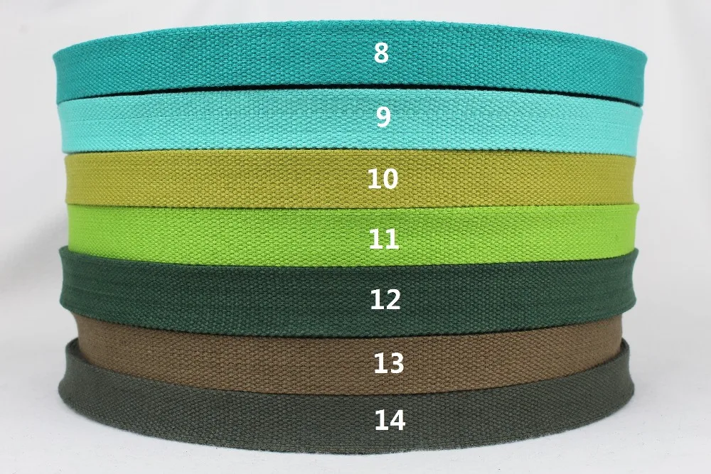 thick cotton webbing 20/25/32/38/50 mm wide 50 yards a roll aqua green turquoise peak green apple green blackish green military