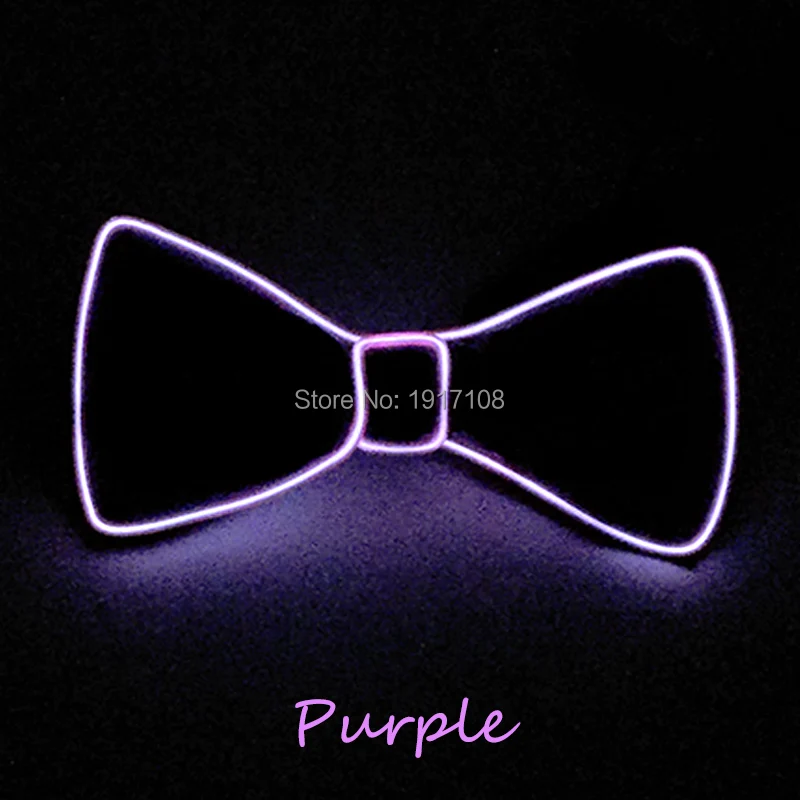 New Style DC-3V Sound Activated 10 Color Optional Light Up EL Bow Tie LED Neon Light For Night Wedding Party Decoration