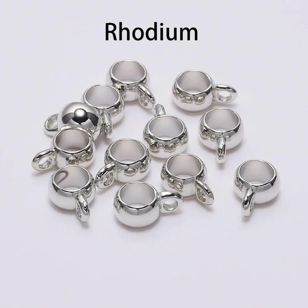 50pcs/lot 8mm 10mm CCB Pendant Clasp Bail Clip Big Hole charm Beads Connectors For Jewelry Making DIY Pendants Clasp supplie