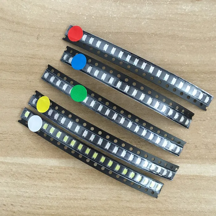 5 x 100pcs/Color=500pcs New 1206 0805 0603 Red/Green/Blue/White/Yellow SMD LED kit