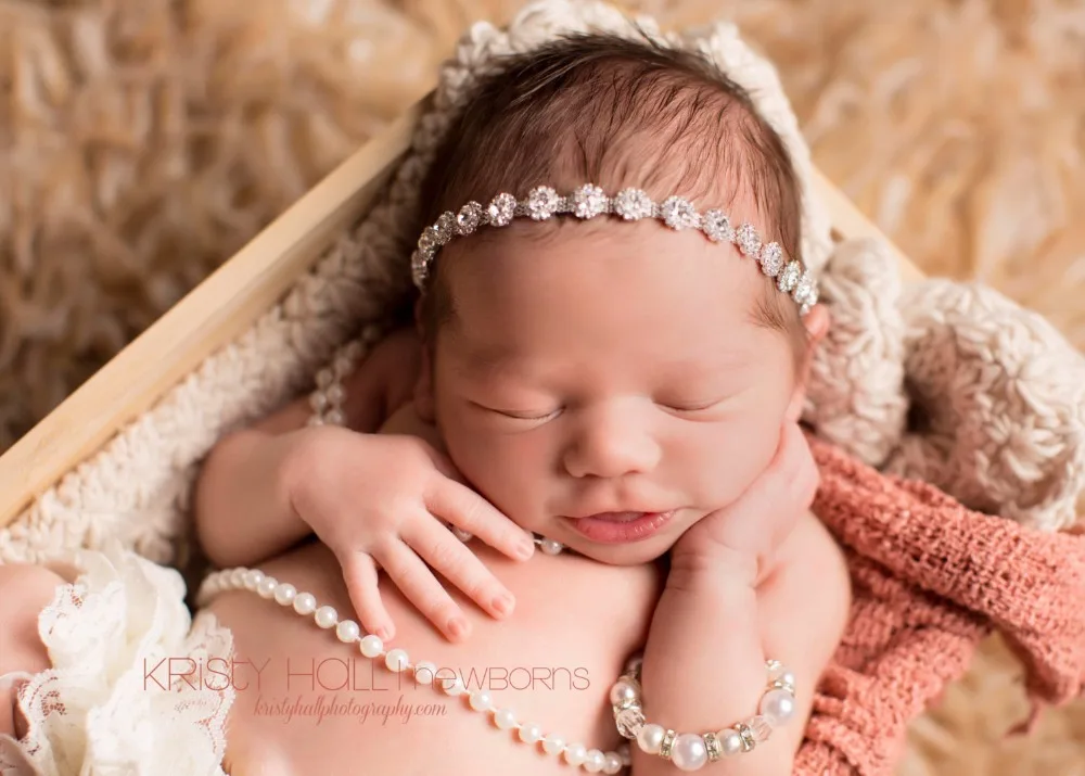 Kids Hair Accessories Photography Prop Baby Christmas Rhinestone Halo Vintage Headband Newborn Headbands Bling Band